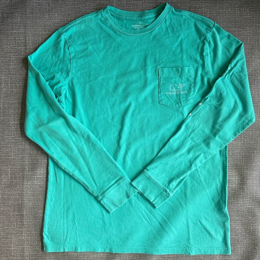 Vineyard Vines Kids Turquoise Long Sleeve Shirt Sz XL